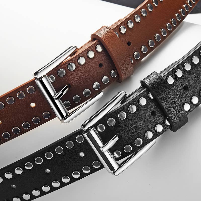 METALLIC BUCKLE PU BELT: WHITE OS