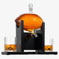 Football Decanter with 2 Whiskey Glasses