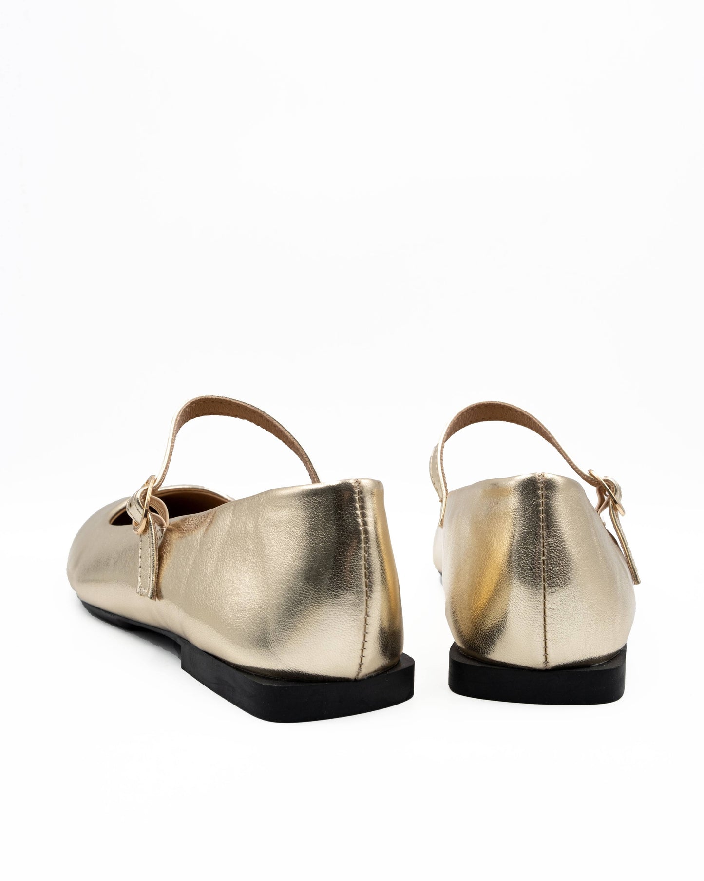 Mary Janes ballet flats: Gold