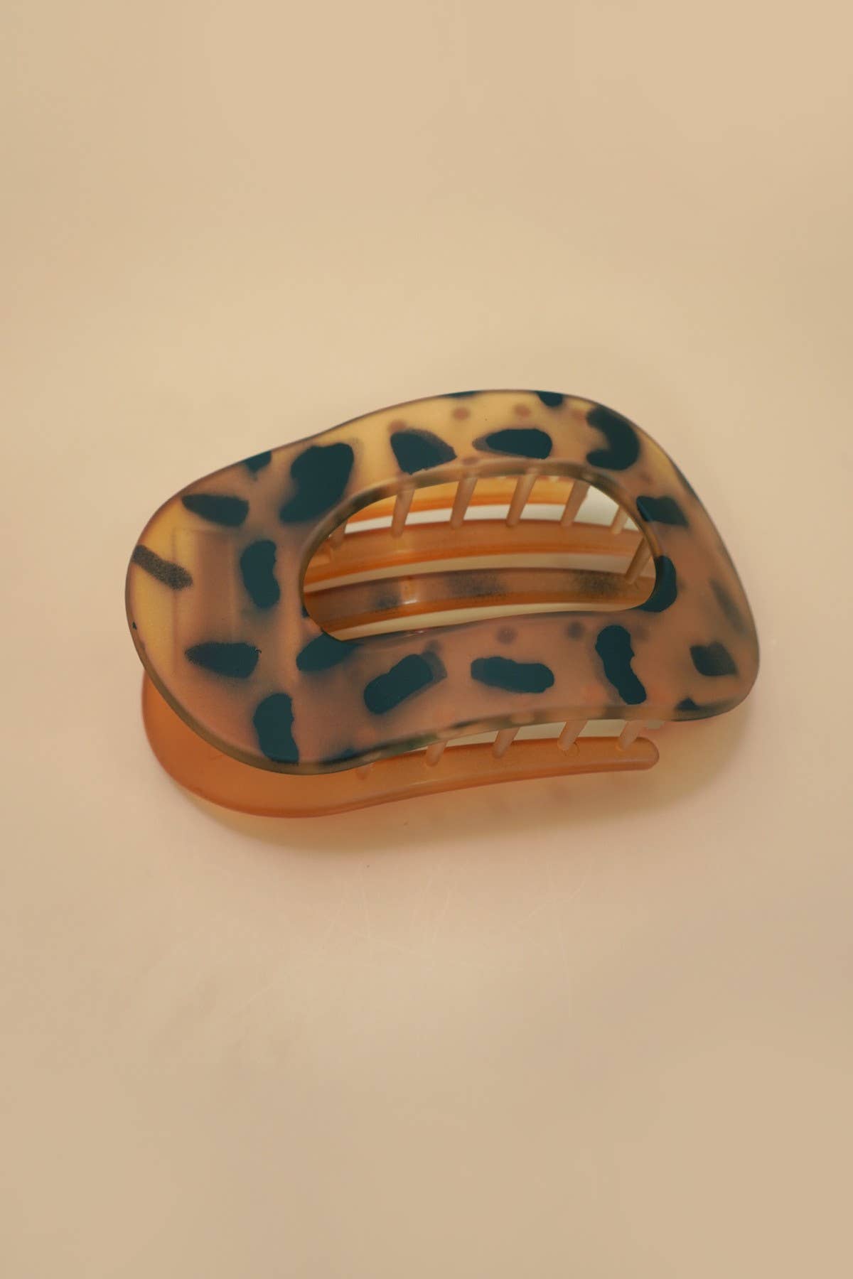 Tortise Flat Oval Hair Claw Clips