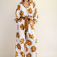 Floral Resort Wear  Taupe/Gold