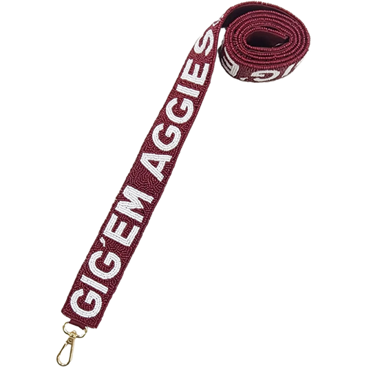 A&M GIG 'EM AGGIES BEADED BAG STRAP