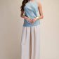 Round-Neck Sleeveless Minimalist Top: Dusty Blue