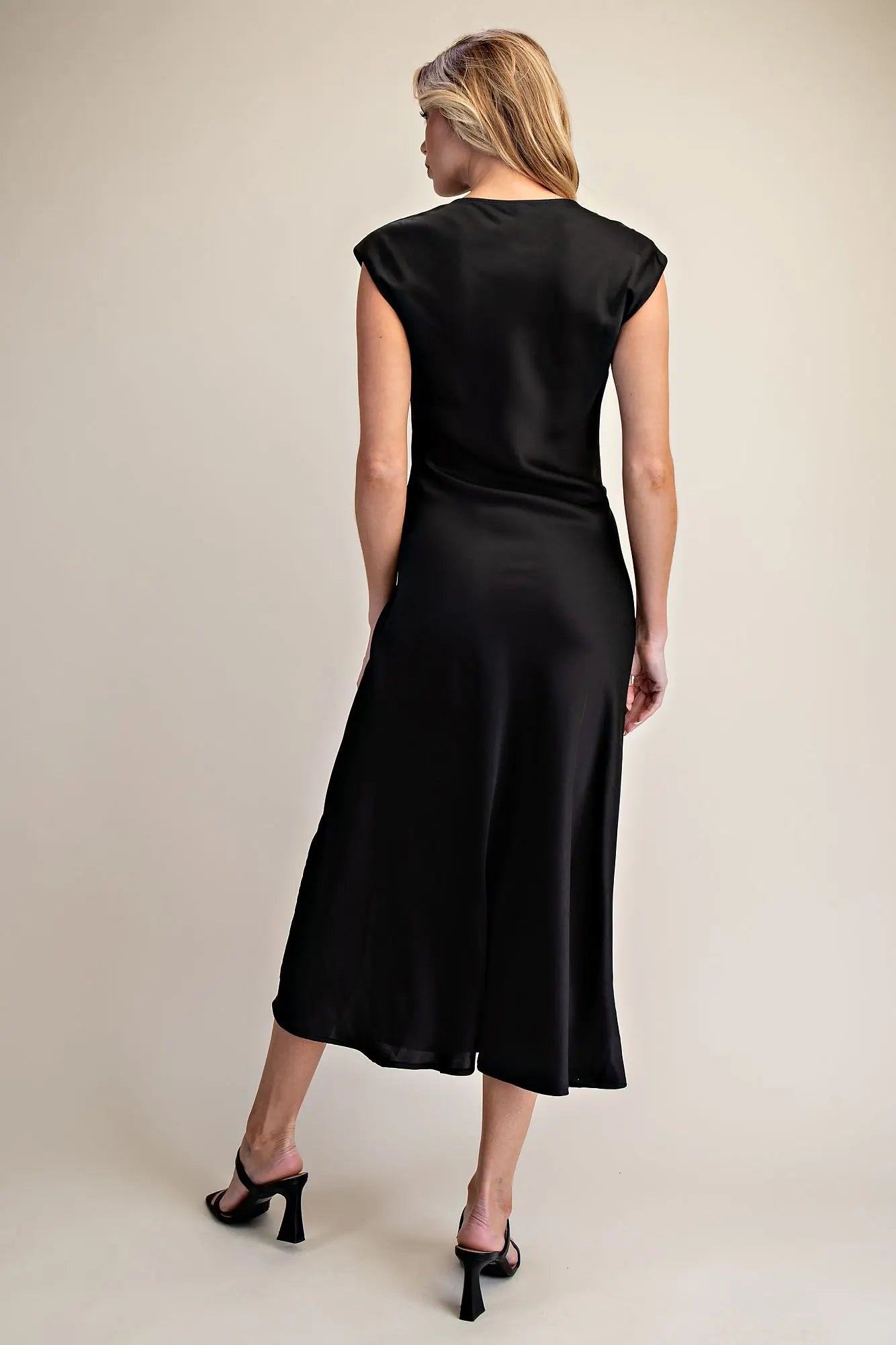 Black Cowl Neck Slip Dress