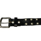 Black Leather Belt w/Gemstones