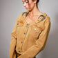 Western Buckle Denim Jacket: WASHED CAMEL