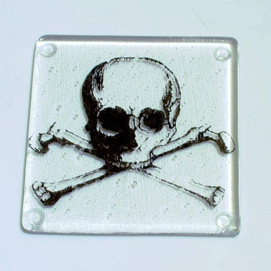 Skull Fused Glass 4" Single Coaster