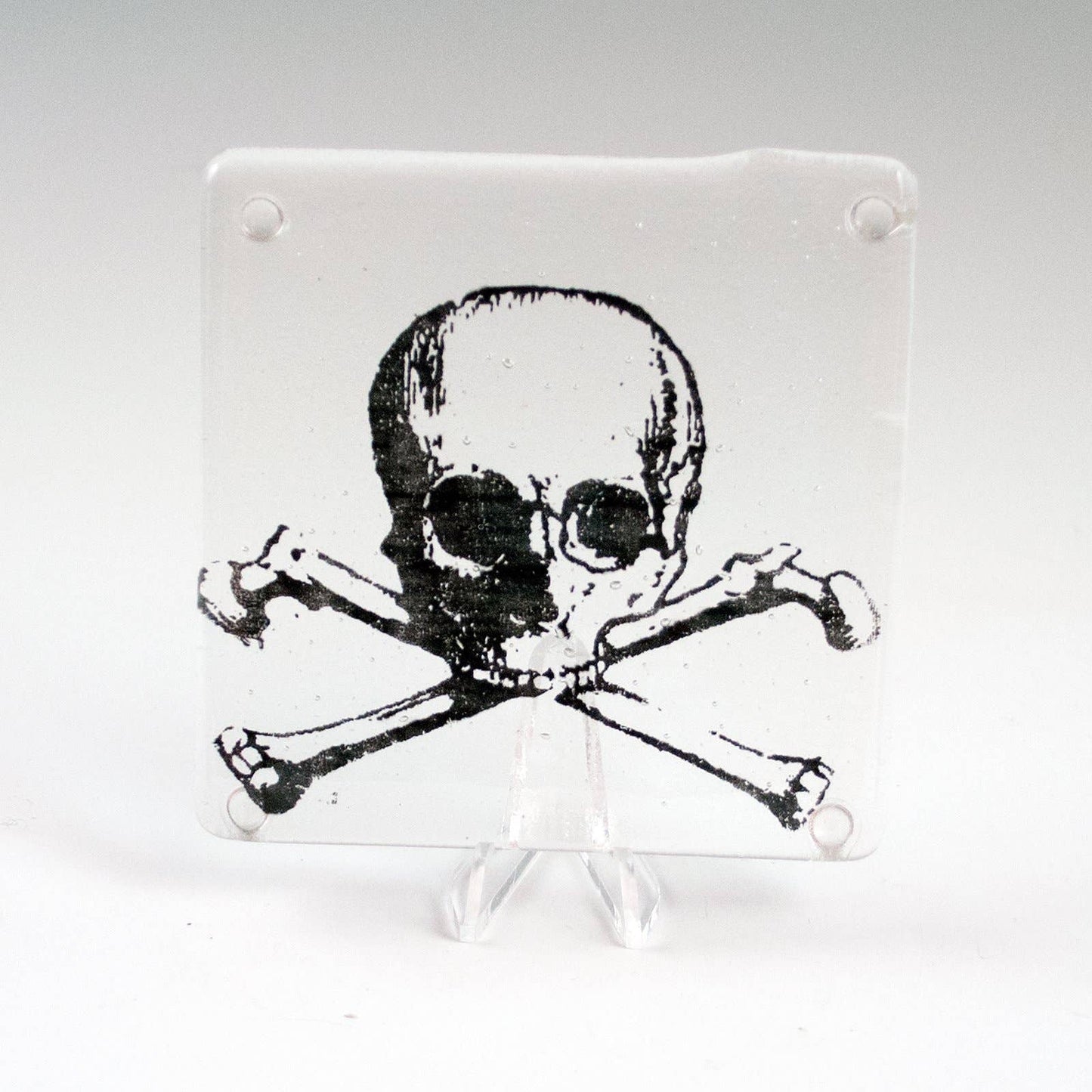 Skull Fused Glass 4" Single Coaster