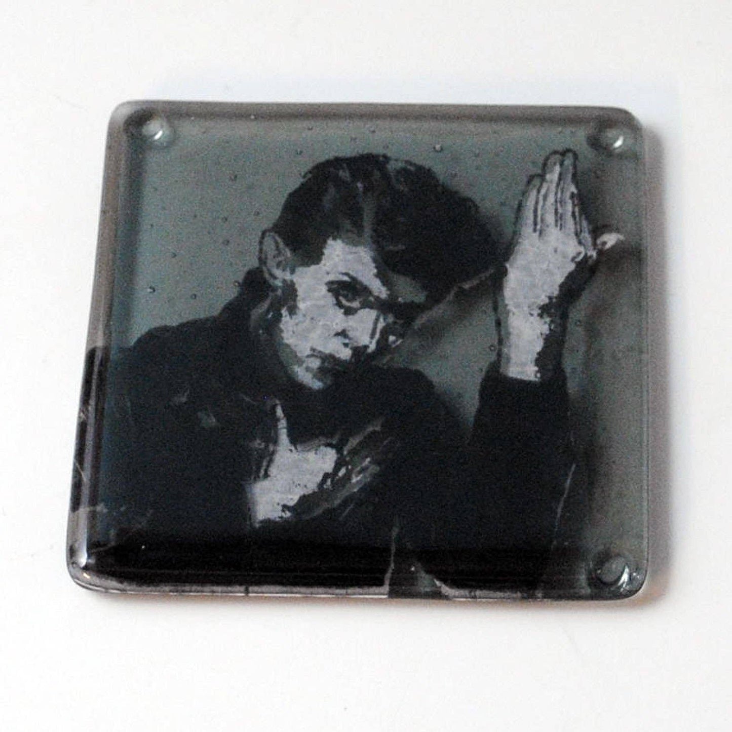 David Heroes  Fused Glass Bar Coaster