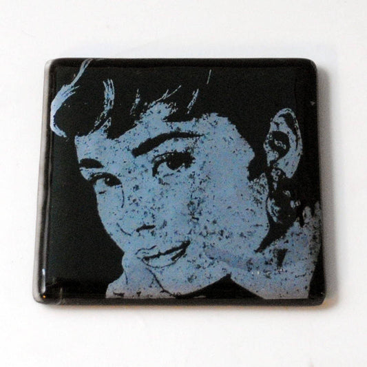 Audrey Hepburn Glass Bar Coaster