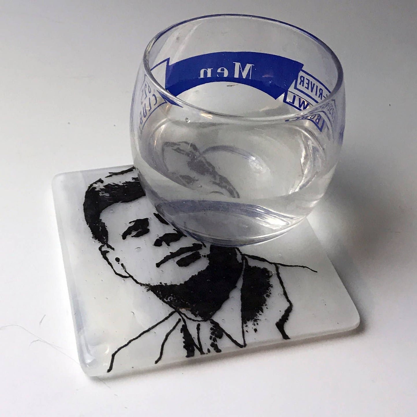 John F. Kennedy Fused Glass Coaster