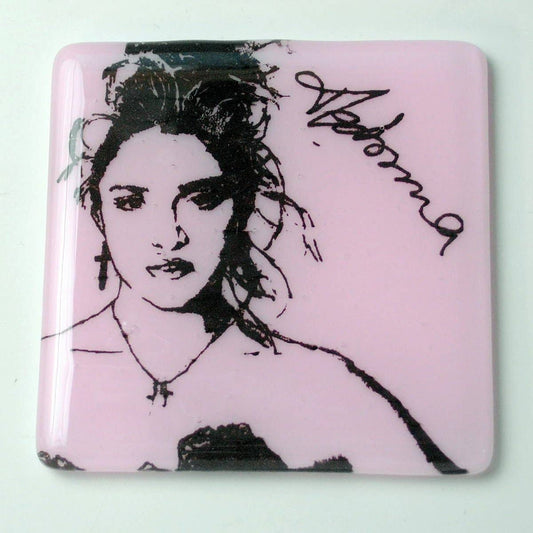 Madonna Handmade Fused Glass Bar Coaster