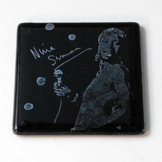 Nina Fused Glass Coaster, Jazz Icon