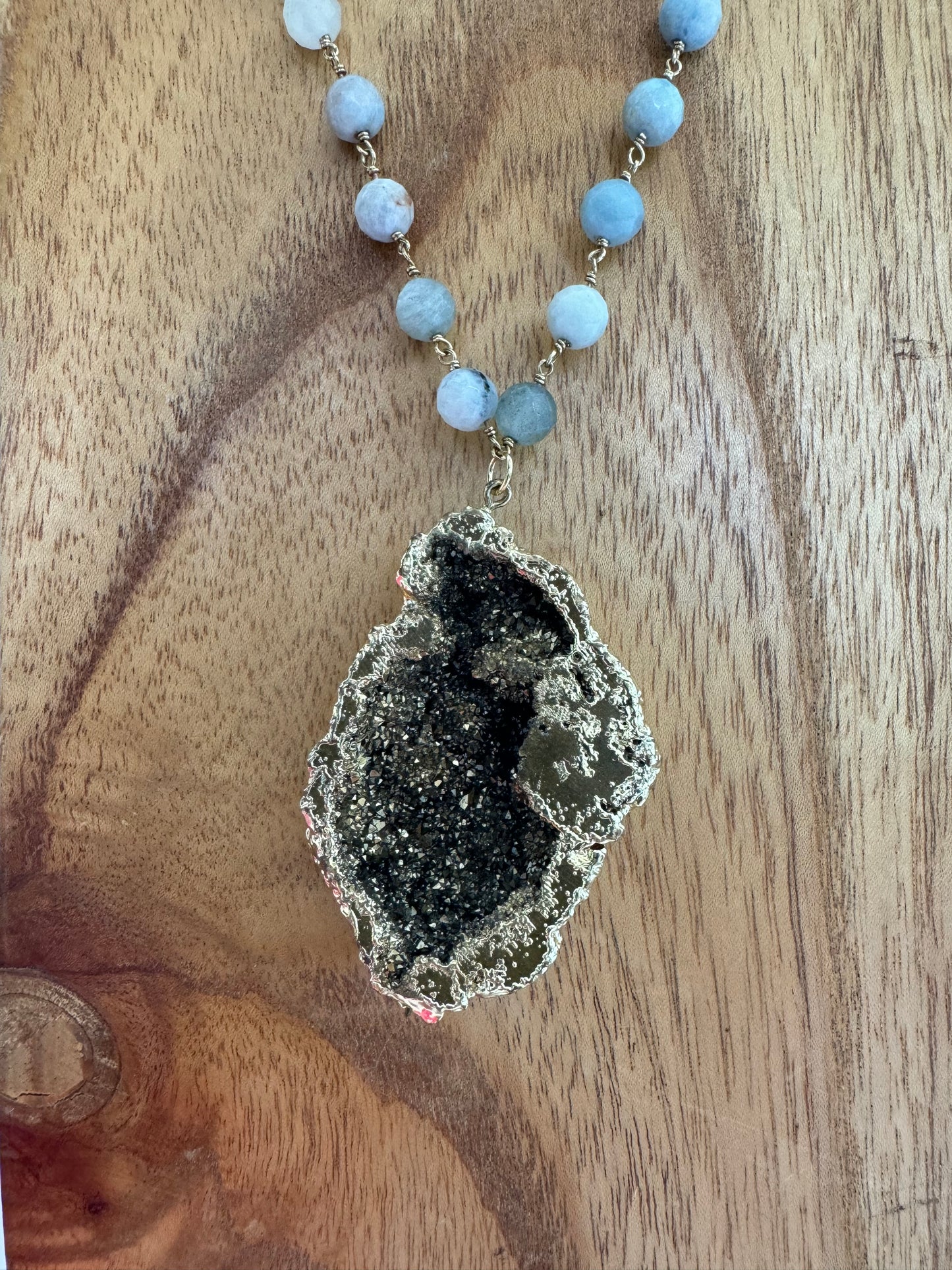 OOAK Gold Druzy Necklace