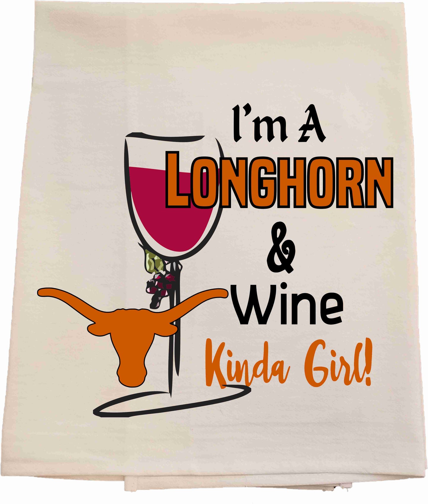 UT Wine Kinda Girl Tea Towel