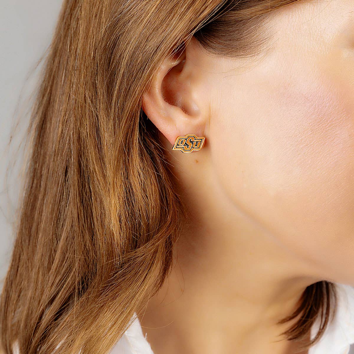 Oklahoma State Enamel Stud Earrings