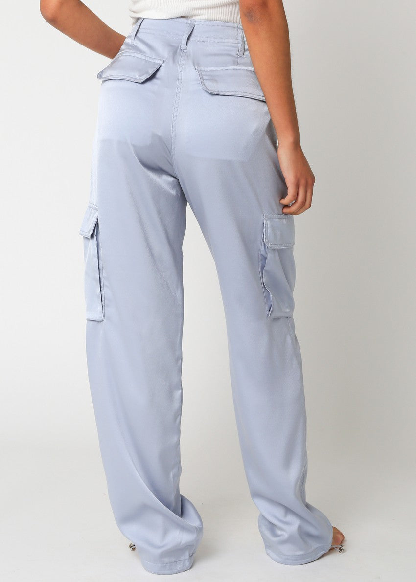 Silver Blue Cargo Pants