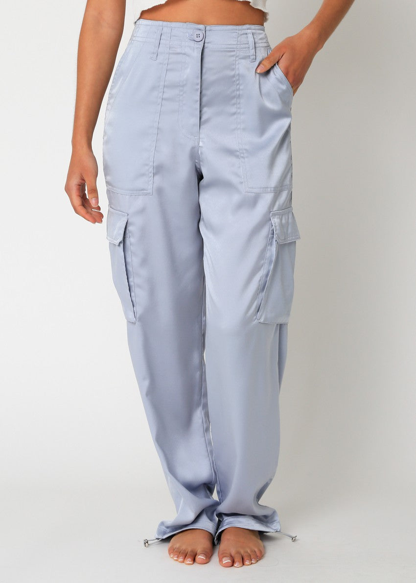 Silver Blue Cargo Pants