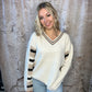 Striped Contrast Sleeve Sweater
