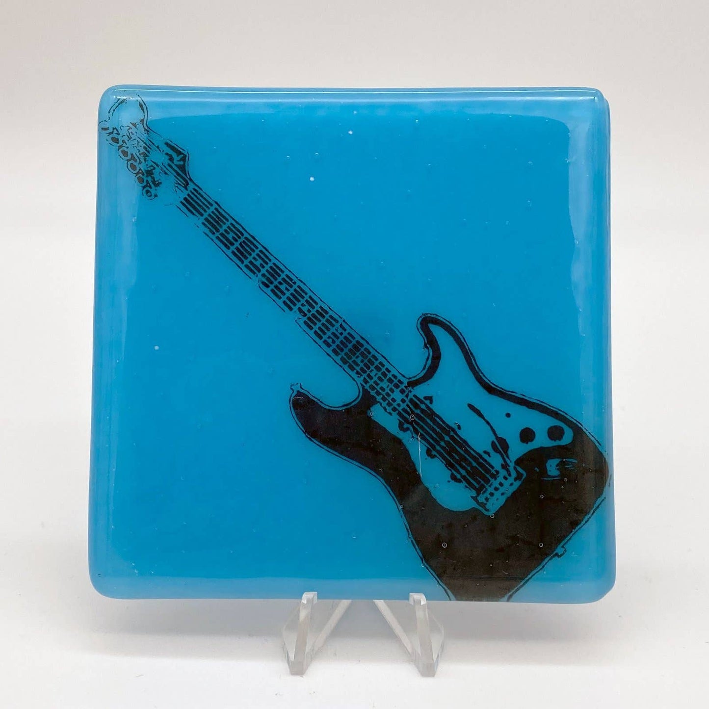 Electric Guitar Strat Fused Glass  Coaster