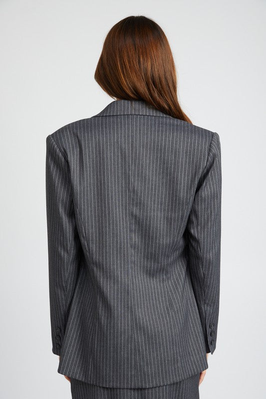 Grey Pinstripe Blazer