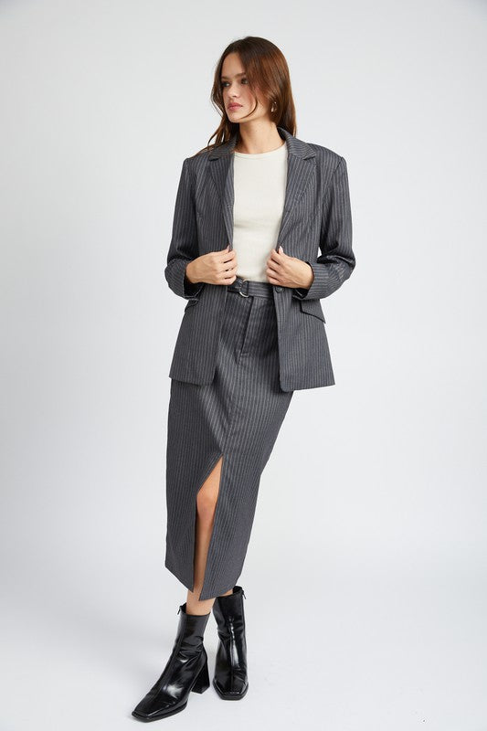 Grey Pinstripe Blazer