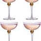 Pallo Tinted Colored Coupe Art Deco Glasses | Set of 4 | 8oz