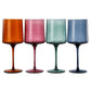 4 Muted Square Wine Glasses