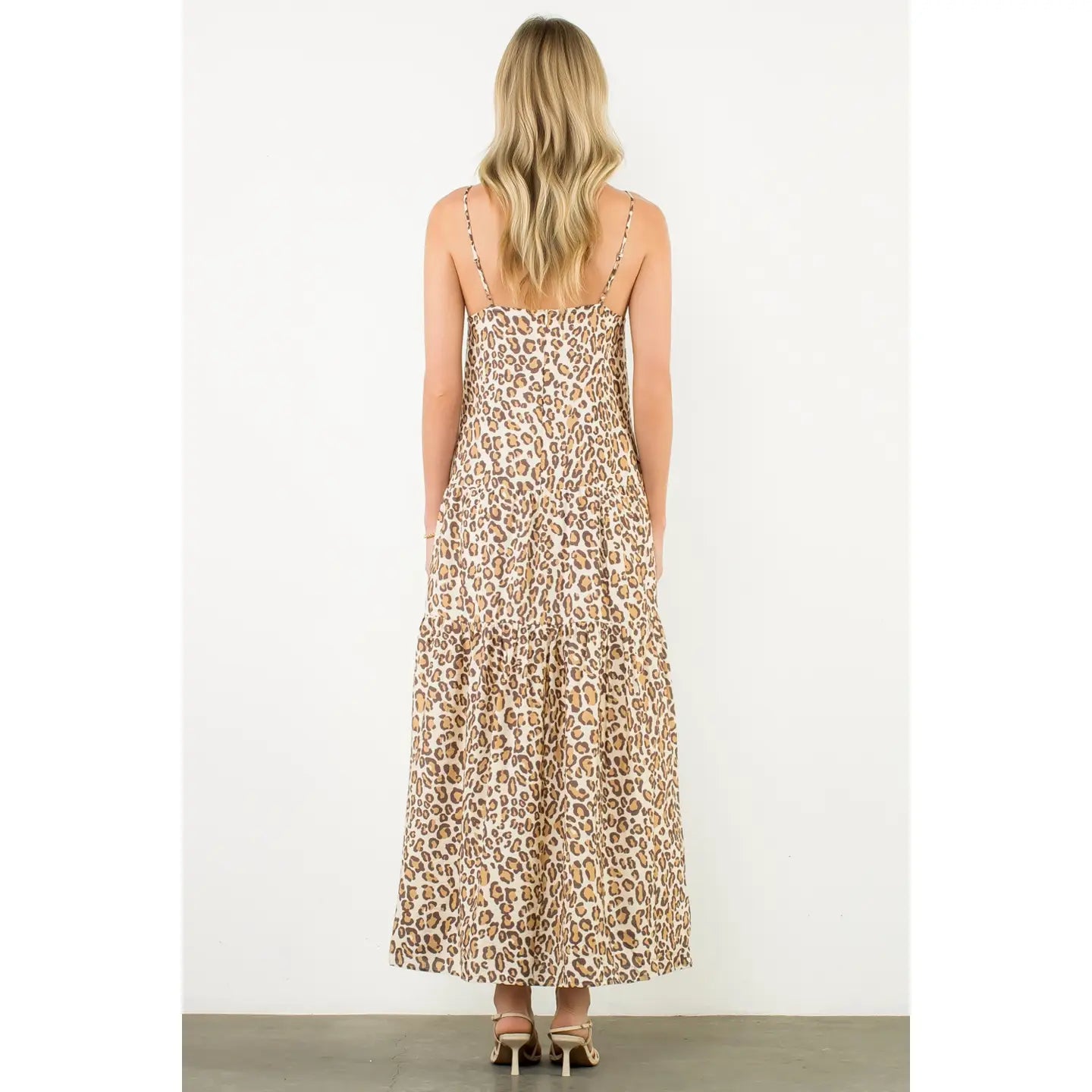 Strap Leopard Print Maxi Dress