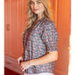 Smocked Short Puff Sleeve Floral Top
