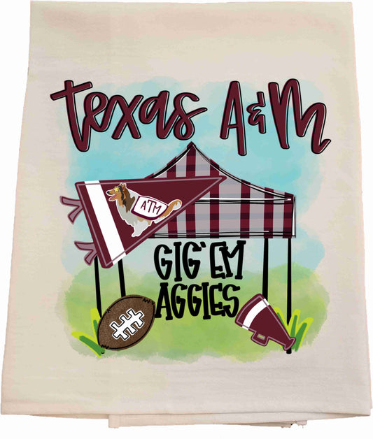 Aggie Tailgate Tent Tea Towel