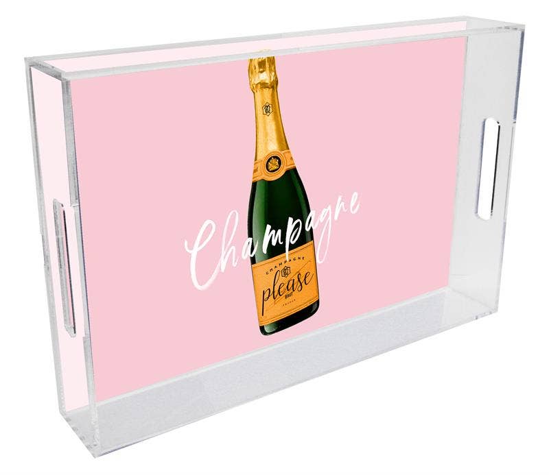 Champagne Please Brut Lucite Tray