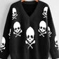 Skull V-neck Sweater