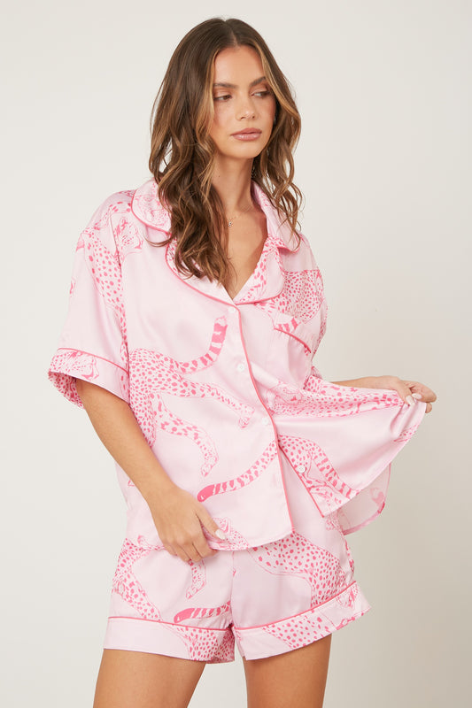 Pink Cheetah Pajama Set