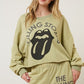 Rolling Stones Graphic Crop Sweatshirt Olive