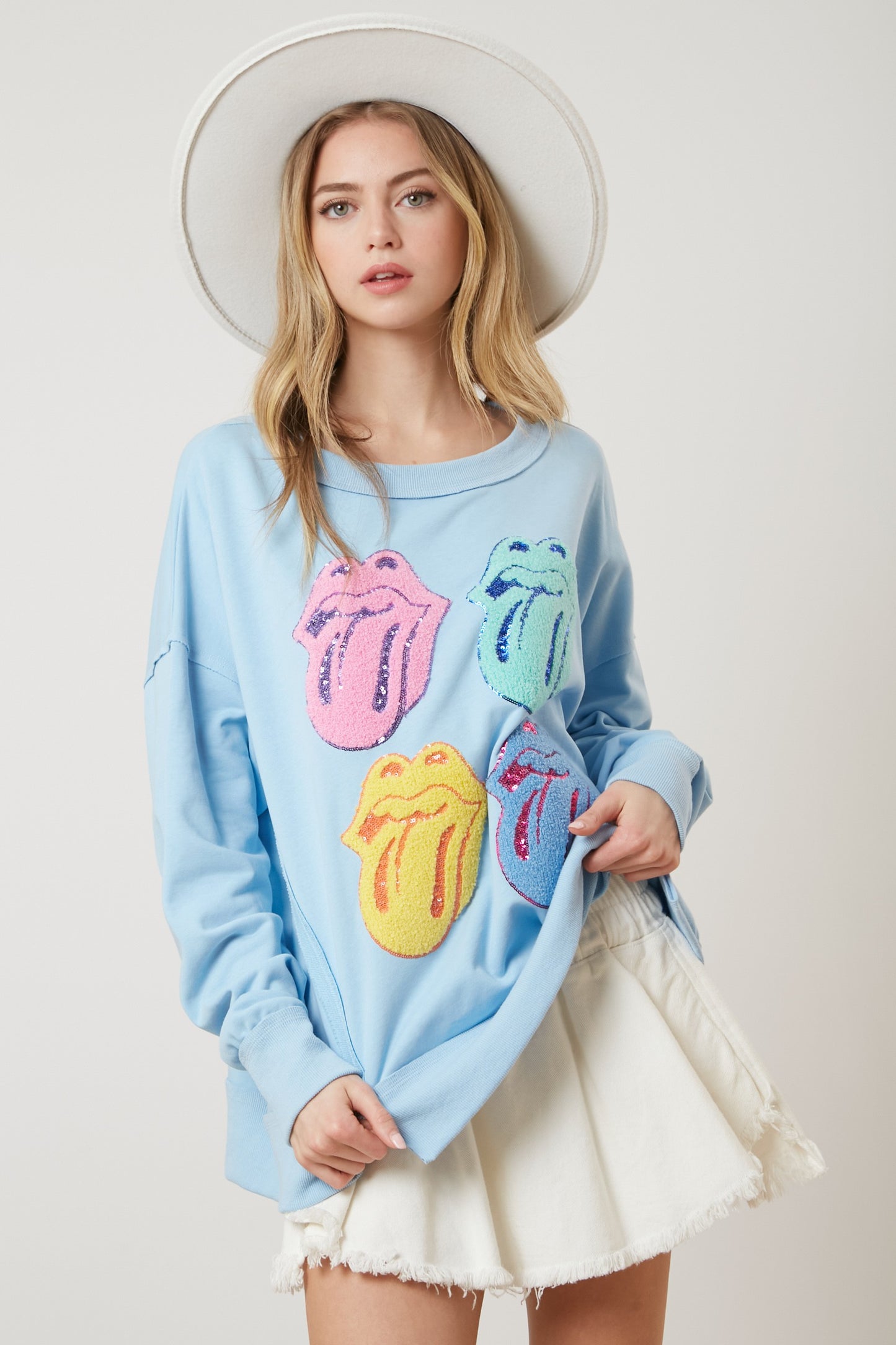 Rolling Stones Towel Sequin Sweatshirt