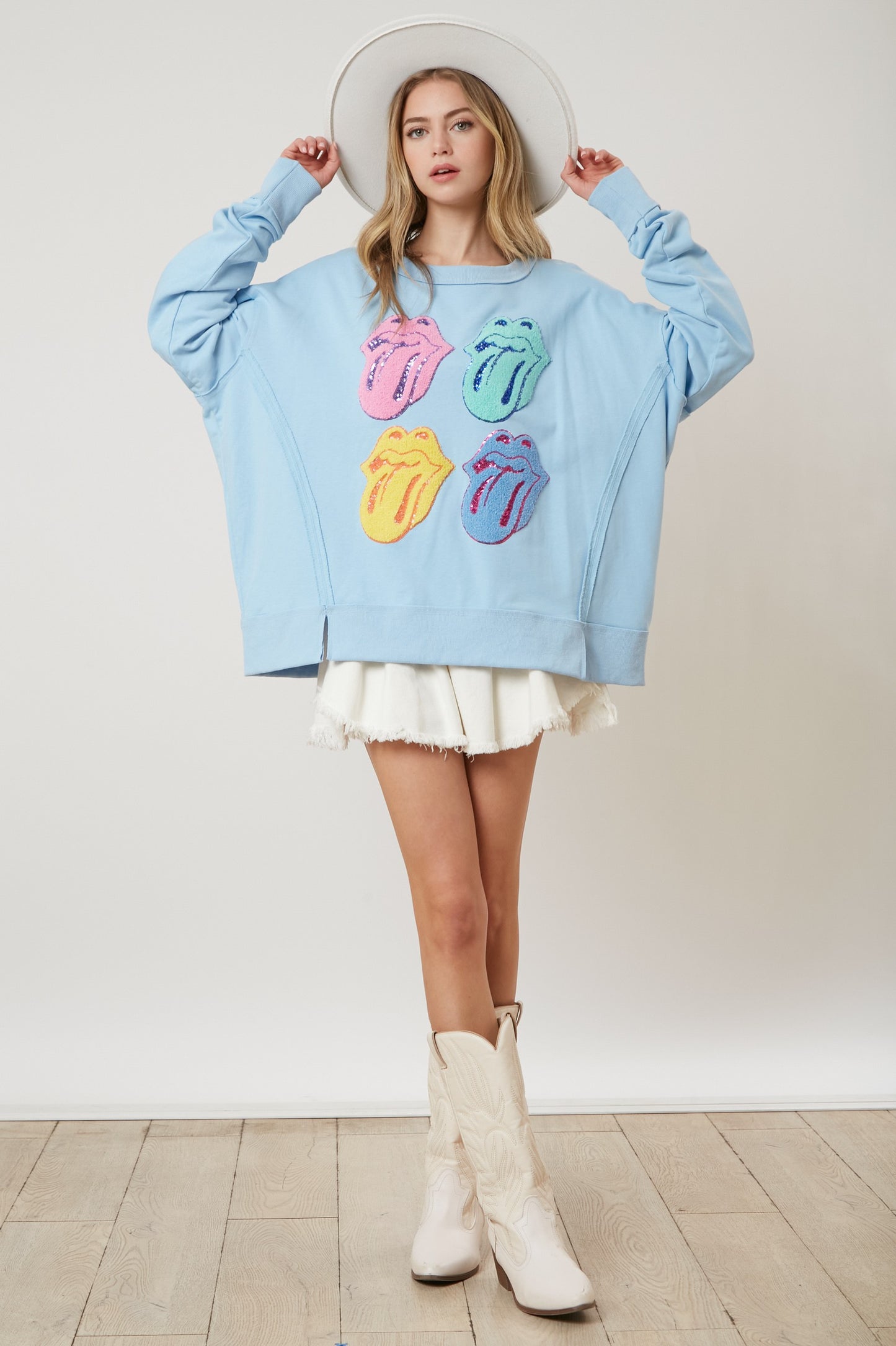 Rolling Stones Towel Sequin Sweatshirt