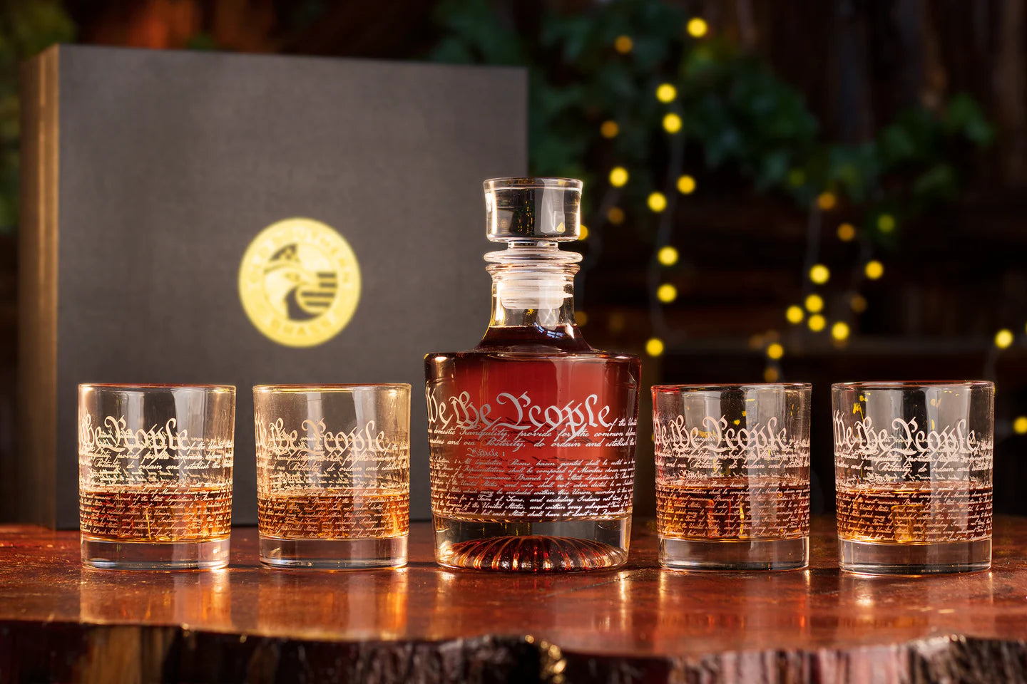 Constitution of the United States Decanter Whiskey Glass Gift Set