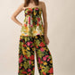 Floral-Print Wide-Leg Drawstring Pants
