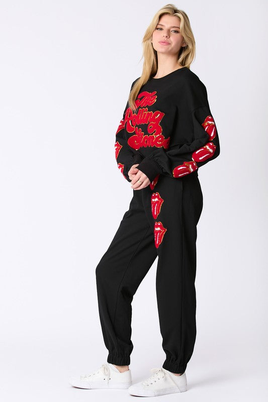 Rolling Stones Crop Joggers