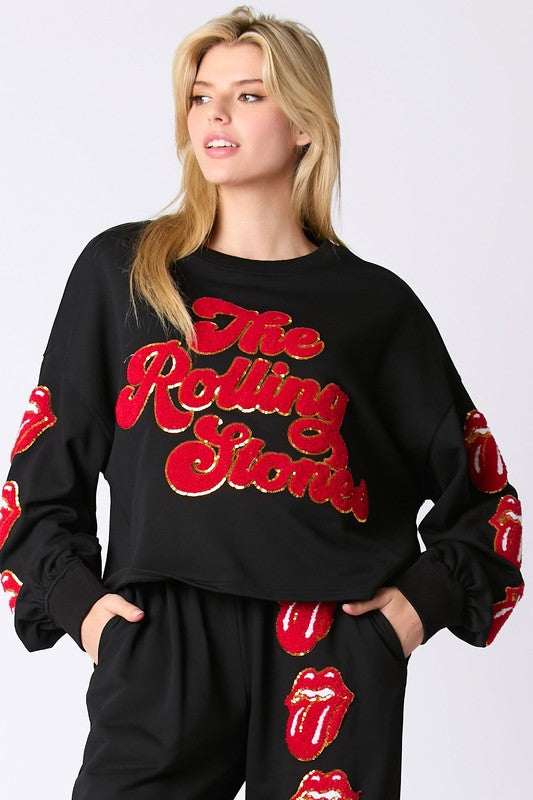 Rolling Stones Crop Sweatshirt