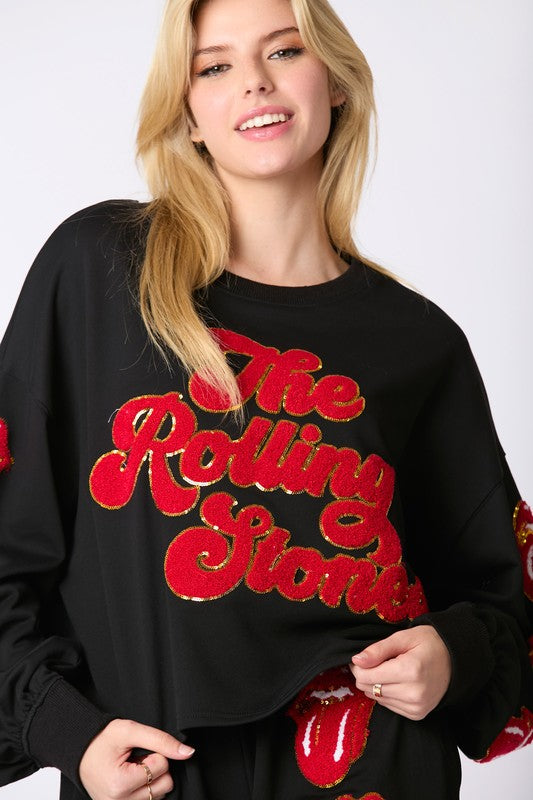 Rolling Stones Crop Sweatshirt