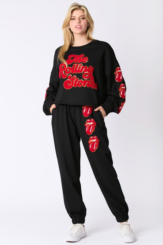 Rolling Stones Crop Joggers