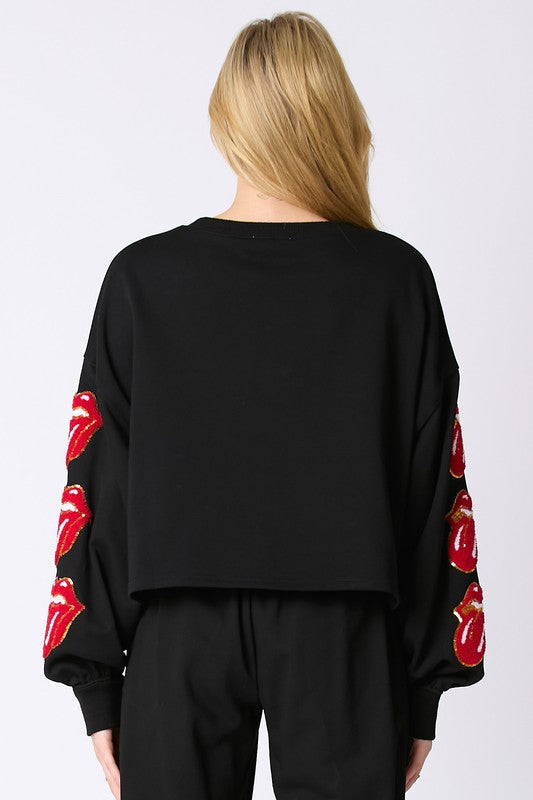 Rolling Stones Crop Sweatshirt