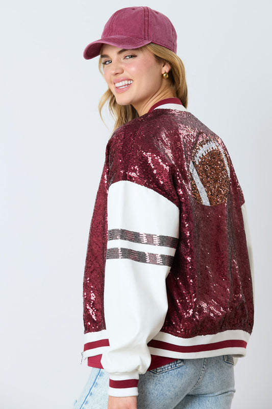 Gameday Sequins Bomber Jacket