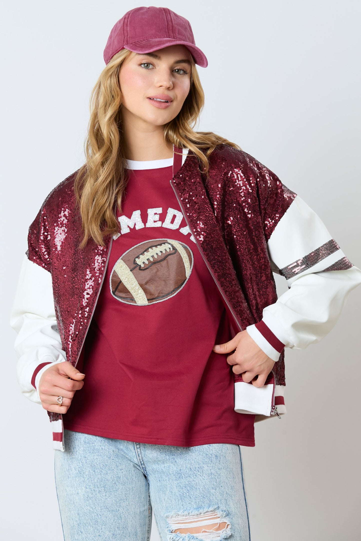 Gameday Sequins Bomber Jacket