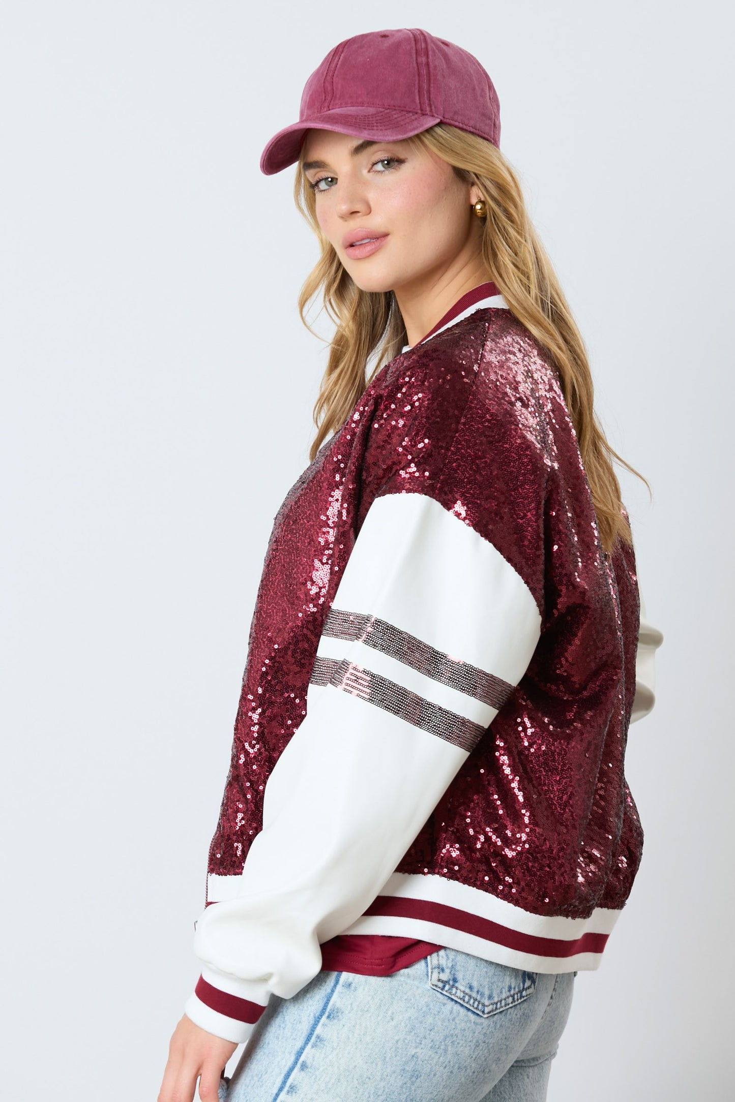 Gameday Sequins Bomber Jacket