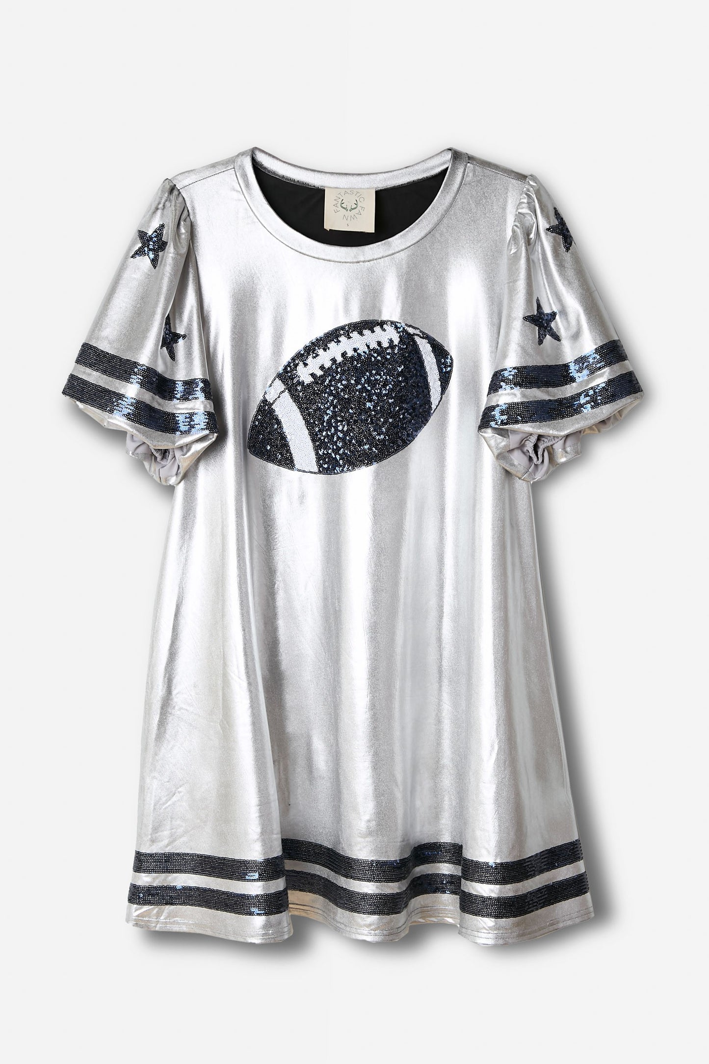 Sequins Football Short Puff Sleeve Mini Dress