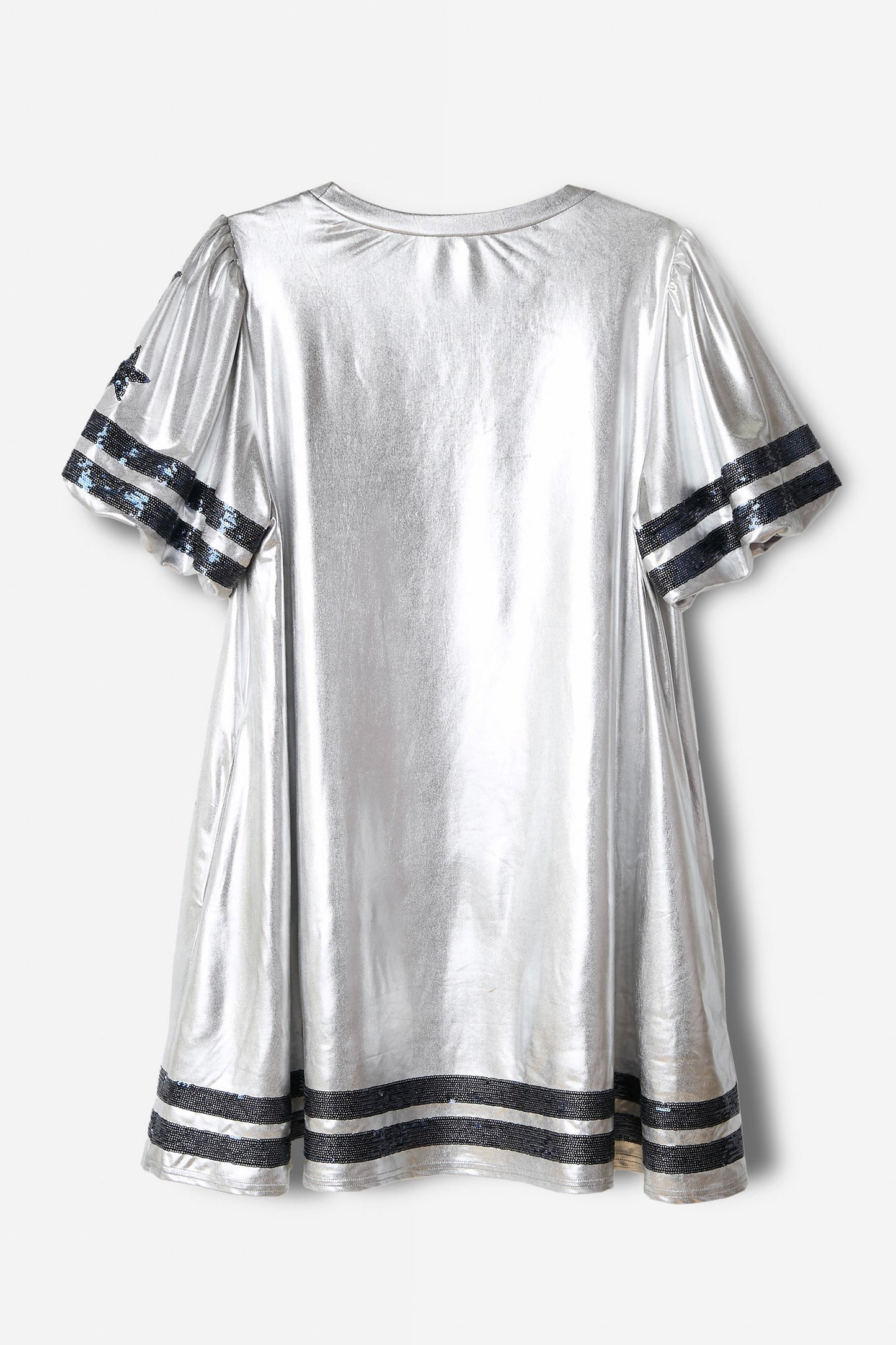 Sequins Football Short Puff Sleeve Mini Dress