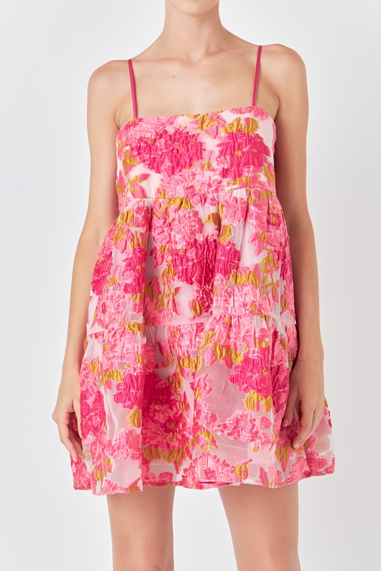 Organza Floral Mini Dress